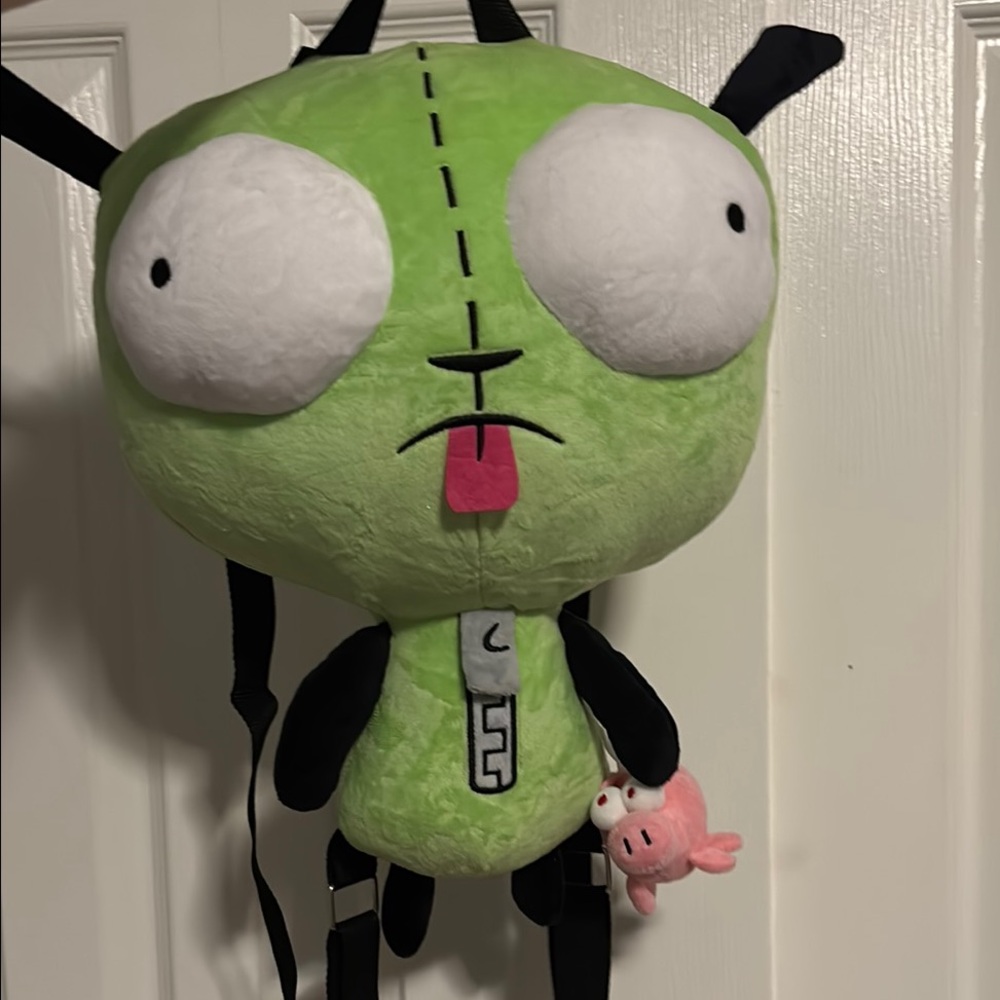 Rare Limited Bioworld Invader Zim Gir  Backpack with Piggy Chain